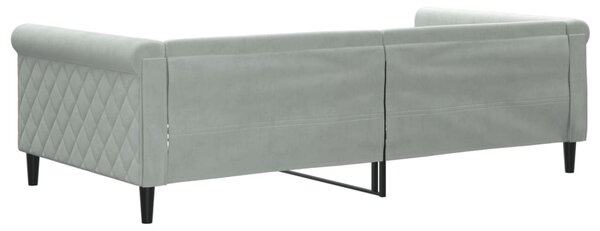Dnevni krevet svjetlosivi 100 x 200 cm baršunasti - Siva / 100 x 200 cm