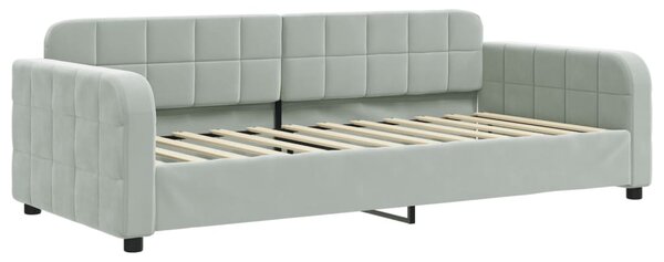 Dnevni krevet svjetlosivi 90 x 200 cm baršunasti - Siva / 90 x 200 cm