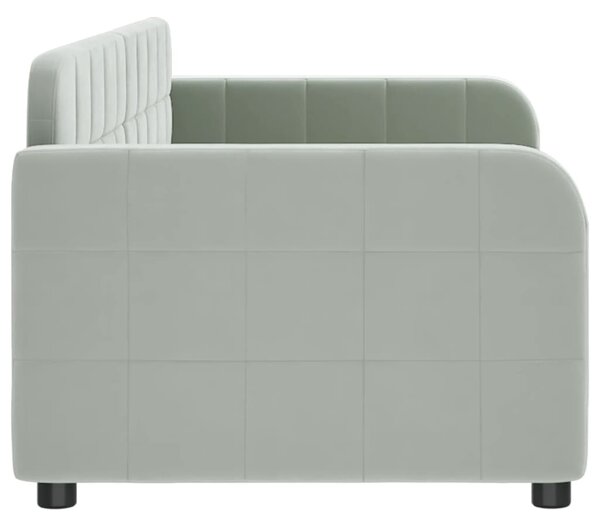Dnevni krevet svjetlosivi 80 x 200 cm baršunasti - Siva / 80 x 200 cm