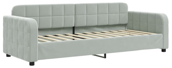 Dnevni krevet svjetlosivi 80 x 200 cm baršunasti - Siva / 80 x 200 cm