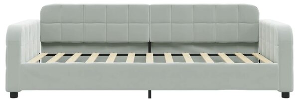 Dnevni ležaj svjetlosivi 100x190 cm baršunasti - Siva / N/A