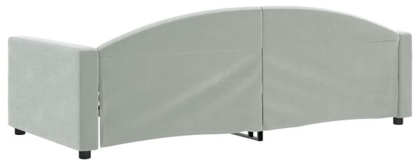 Dnevni krevet svjetlosivi 90 x 200 cm baršunasti - Siva / 90 x 200 cm
