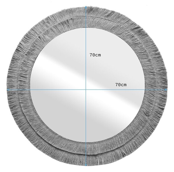 Okruglo ogledalo ROTI s okvirom od jute