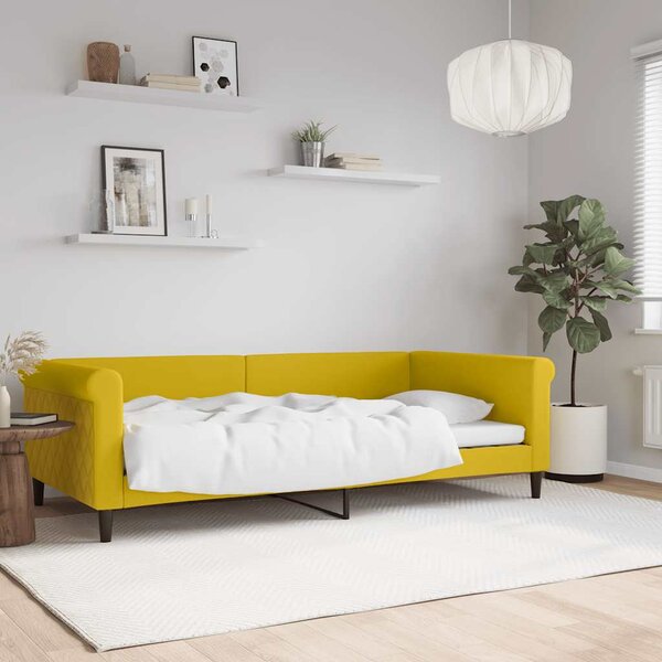 Dnevni krevet žuti 100 x 200 cm baršunasti - Žuta / 100 x 200 cm