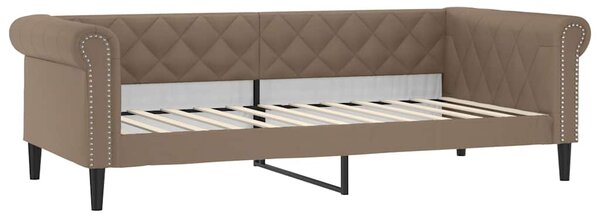 Dnevni krevet boja cappuccina 80 x 200 cm od umjetne kože - Smeđa / 80 x 200 cm