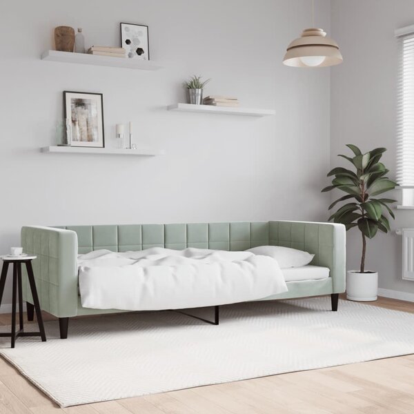 Dnevni krevet svjetlosivi 80 x 200 cm baršunasti - Siva / 80 x 200 cm