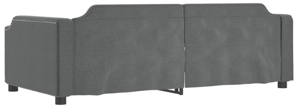 Dnevni krevet tamnosivi 100 x 200 cm od tkanine - Siva / 100 x 200 cm