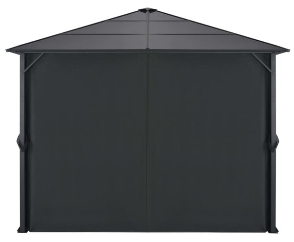 Sjenica sa zastorom aluminijska 3 x 3 m crna - Crna / 3 x 3 m