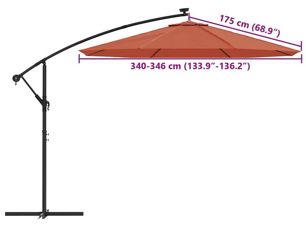 Zamjenska tkanina za konzolni suncobran 350 cm terakota - Terakota / 350 cm