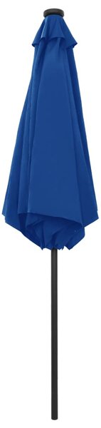 Vrtni suncobran LED s aluminijskim stupom 270 cm azurnoplavi - Plava / N/A