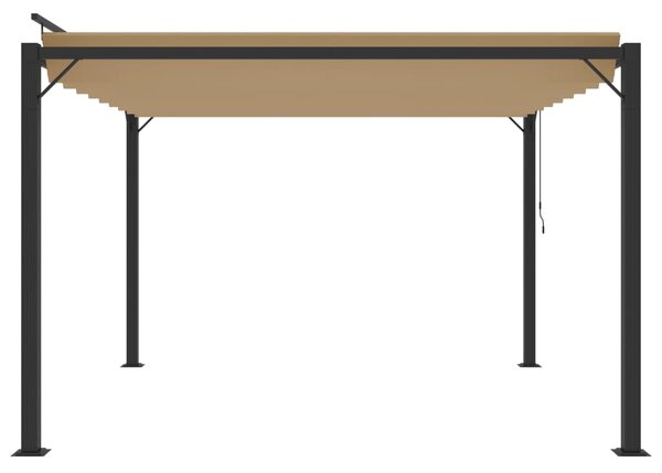 Sjenica s rešetkastim krovom 3x3 m smeđe-siva tkanina/aluminij - Tupe / 3 x 3 m