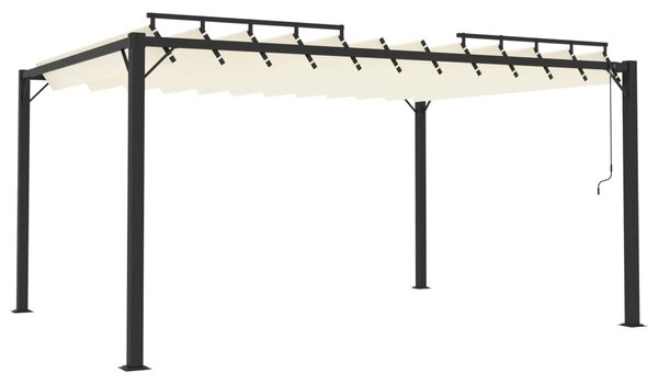 Sjenica s rešetkastim krovom 3 x 4 m krem tkanina i aluminij - Krema / 3 x 4 m