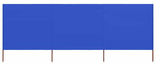 Vjetrobran s 3 panela od tkanine 400 x 120 cm azurno plavi - Plava / 400 x 120 cm