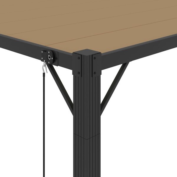 Sjenica s rešetkastim krovom 3x3 m smeđe-siva tkanina/aluminij - Tupe / 3 x 3 m