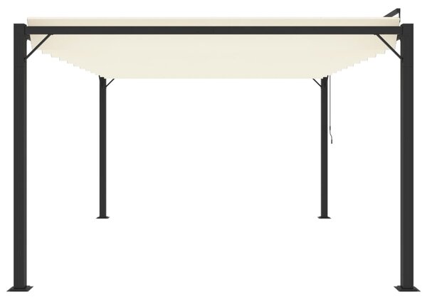 Sjenica s rešetkastim krovom 3 x 4 m krem tkanina i aluminij - Krema / 3 x 4 m