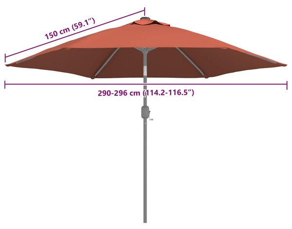 Zamjenska tkanina za vrtni suncobran boja cigle 300 cm - Terakota / N/A