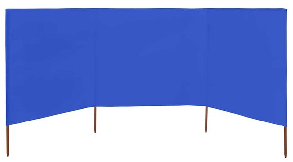 Vjetrobran s 3 panela od tkanine 400 x 120 cm azurno plavi - Plava / 400 x 120 cm