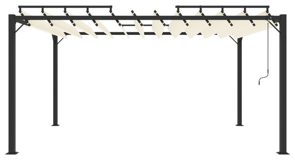 Sjenica s rešetkastim krovom 3 x 4 m krem tkanina i aluminij - Krema / 3 x 4 m