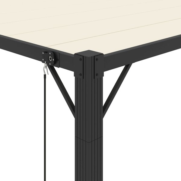 Sjenica s rešetkastim krovom 3 x 4 m krem tkanina i aluminij - Krema / 3 x 4 m
