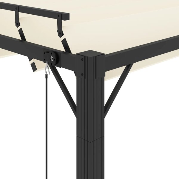 Sjenica s rešetkastim krovom 3 x 4 m krem tkanina i aluminij - Krema / 3 x 4 m