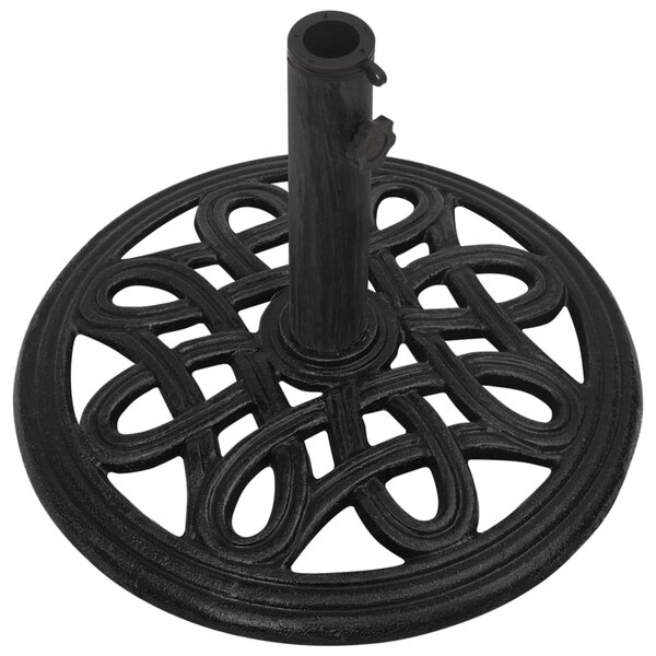 Stalak za suncobran crni 44 x 44 x 32 cm od lijevanog željeza - Crna / 44 x 44 x 32 cm