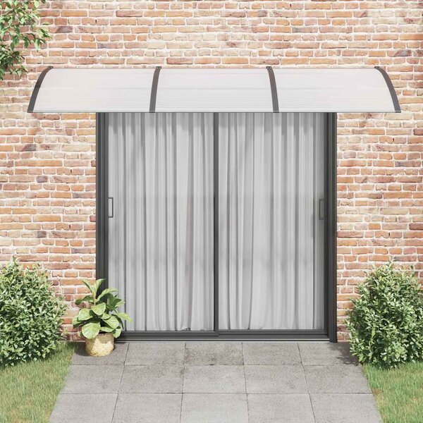 Nadstrešnica za vrata crna i prozirna 300 x 75 cm polikarbonat - Crna / 300 x 75 cm