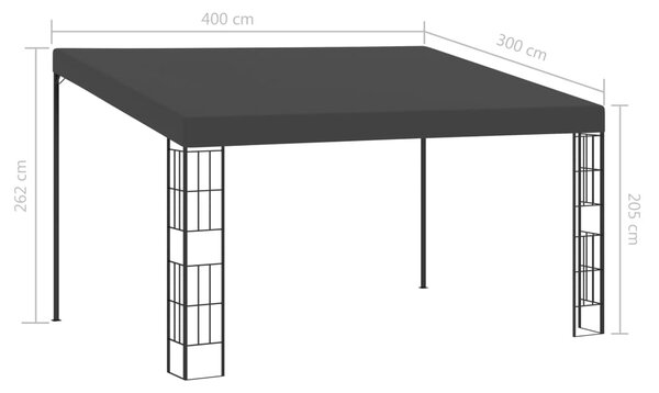 Zidna sjenica od tkanine 3 x 4 m antracit - Antracitno siva / 3 x 4 m