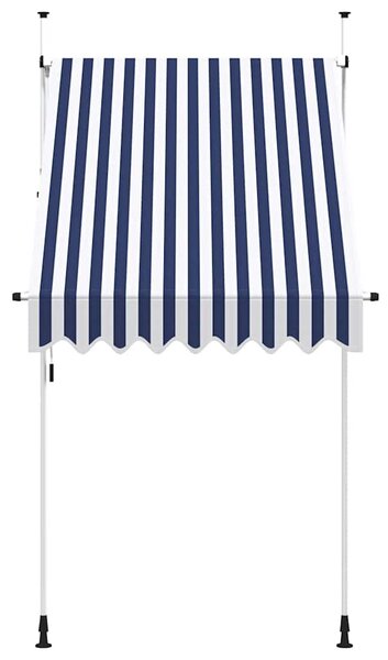 Tenda na ručno uvlačenje 150 cm plavo-bijela prugasta - Plava / N/A