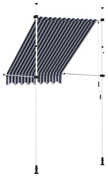 Tenda na ručno uvlačenje 150 cm plavo-bijela prugasta - Plava / N/A