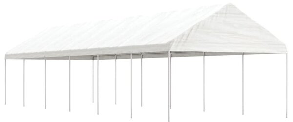 Sjenica s krovom bijela 13,38 x 4,08 x 3,22 m polietilen - Bijela / 13.38 x 4.08 x 3.22 m