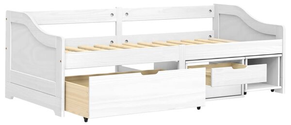 Dnevni ležaj s 3 ladice IRUN bijeli 90x200 cm masivna borovina - Bijela / N/A