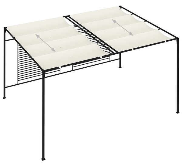 Sjenica s pomičnim krovom 3 x 4 x 2,3 m krem 180 g/m² - Krema / N/A