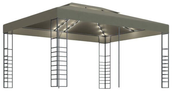 Sjenica s LED svjetlosnim trakama 3 x 4 m smeđe-siva - Tupe / N/A
