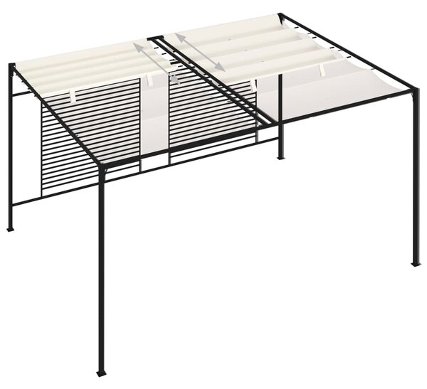Sjenica s pomičnim krovom 3 x 4 x 2,3 m krem 180 g/m² - Krema / N/A