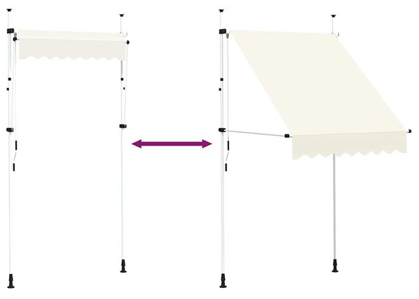 Tenda na ručno uvlačenje 150 cm krem - Krema / N/A