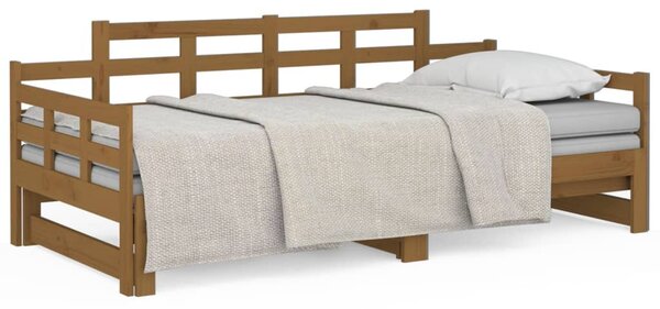 Dnevni ležaj na izvlačenje boja meda 2x(90x190) cm od borovine - Smeđa / 90 x 190 cm