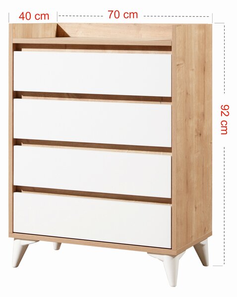 Zondo.hr Komoda Tuvantille 40 (safirni hrast + bijela). Akcija -30%. 1127550