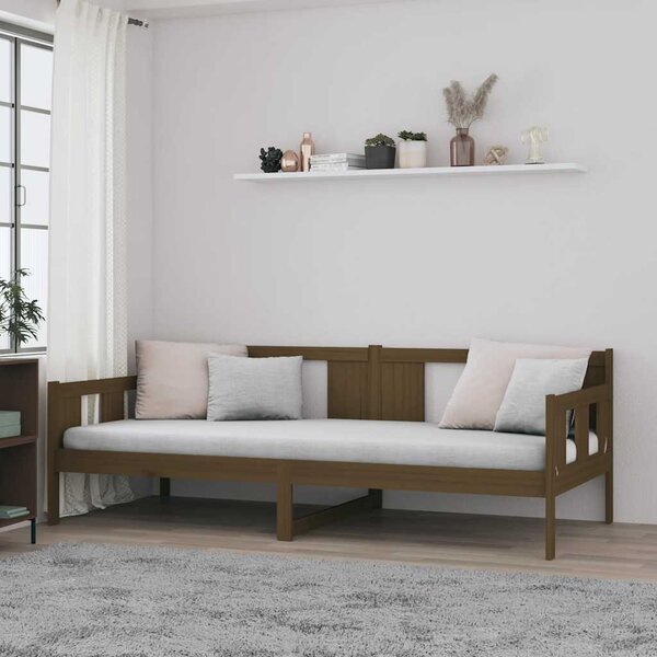 Dnevni ležaj od masivne borovine smeđa boja meda 90 x 190 cm - Smeđa / 90 x 190 cm