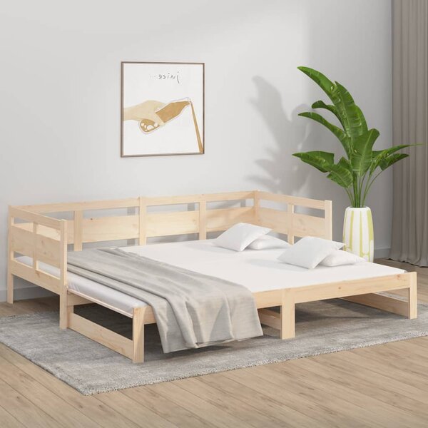 Dnevni ležaj na izvlačenje od masivne borovine 2 x (90x190) cm - Smeđa / 90 x 190 cm
