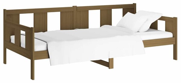 Dnevni ležaj od masivne borovine smeđa boja meda 90 x 190 cm - Smeđa / 90 x 190 cm