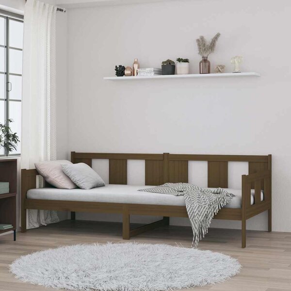 Dnevni ležaj od masivne borovine smeđa boja meda 90 x 190 cm - Smeđa / 90 x 190 cm