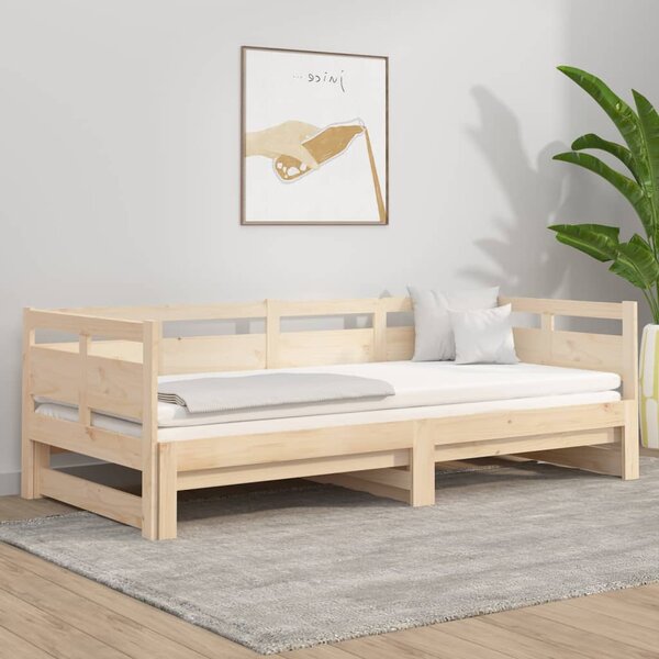 Dnevni ležaj na izvlačenje od masivne borovine 2 x (90x190) cm - Smeđa / 90 x 190 cm