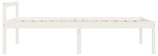 Krevet za starije osobe bijeli 75x190 cm mali masivna borovina - Bijela / 75 x 190 cm