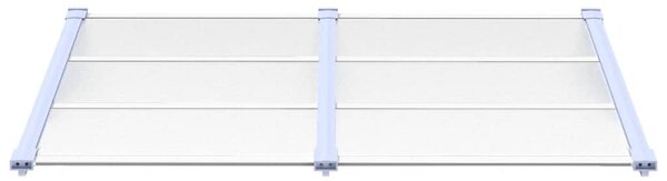 Nadstrešnica za vrata siva i prozirna 152,5x90 cm polikarbonat - Prozirna / 152.5 x 90 cm