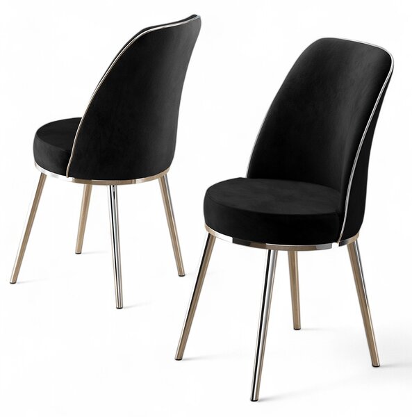 Zondo.hr Set blagovaonskih stolica (2 kom.) Pufenda (crna + krom). Akcija -30%. 1127569