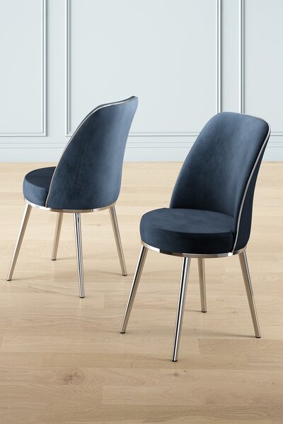 Zondo.hr Set blagovaonskih stolica (2 kom.) Pufenda (antracit + krom). Akcija -30%. 1127567