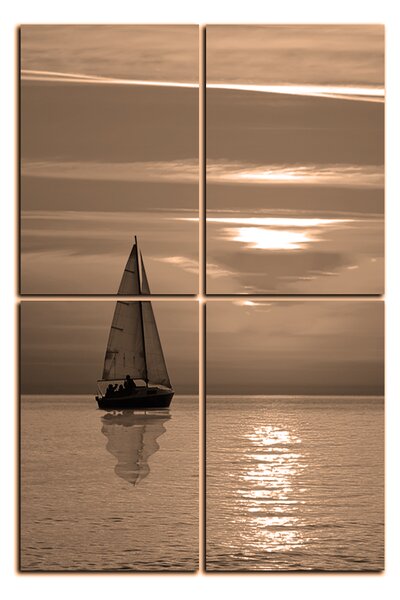 Slika na platnu - Brod u zalasku sunca - pravokutnik 7247FE (90x60 cm)