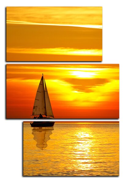 Slika na platnu - Brod u zalasku sunca - pravokutnik 7247D (90x60 cm)