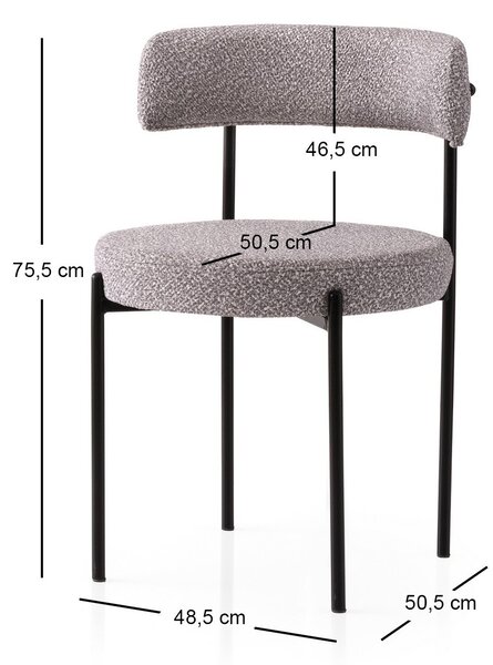Zondo.hr Set blagovaonskih stolica (2 kom.) Gindera (crna + siva). Akcija -32%. 1127581