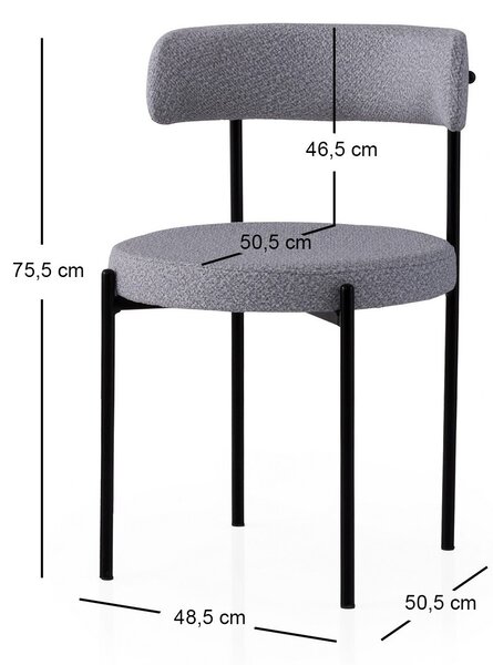 Zondo.hr Set blagovaonskih stolica (2 kom.) Gindera (crna + tamnosiva). Akcija -32%. 1127583